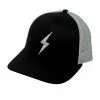 BRUCE BOLT 6-Panel CHROME Series Mesh Snapback Trucker Hat - BLACK W/ SILVER BOLT -APPAREL Sales Store bruce bolt 6 panel chrome series mesh snapback trucker hat black w silver bolt bruce bolt 634190