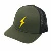 BRUCE BOLT 6-Panel MILITARY Series Mesh Snapback Trucker Hat - GREEN W/ YELLOW BOLT -APPAREL Sales Store bruce bolt 6 panel military series mesh snapback trucker hat green w yellow bolt bruce bolt 809599