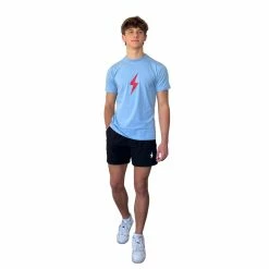 BRUCE BOLT "BOLT" Casual T-Shirt - BABY BLUE W/RED BOLT -APPAREL Sales Store bruce bolt bolt casual t shirt baby blue wred bolt t shirt bruce bolt 253176