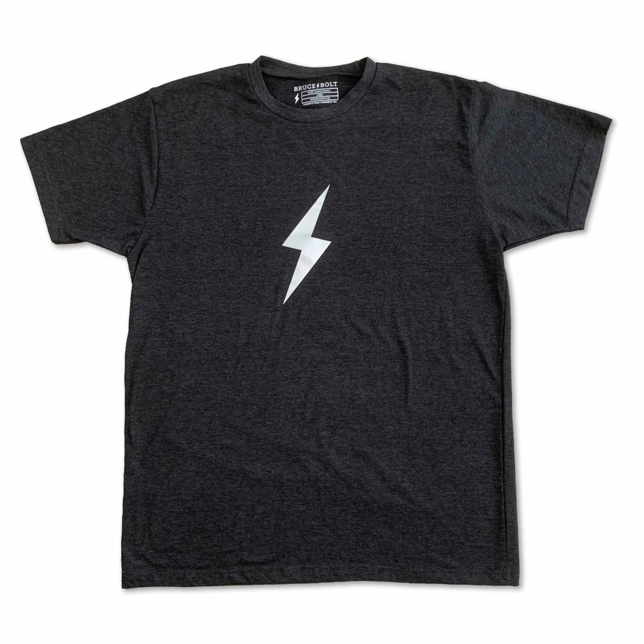 BRUCE BOLT "BOLT" Casual T-shirt - CHARCOAL GREY W/CHROME BOLT 6 BRUCE BOLT "BOLT" Casual T-shirt - CHARCOAL GREY W/CHROME BOLT - Image 4