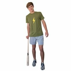 BRUCE BOLT "BOLT" Casual T-Shirt - GREEN W/YELLOW MILITARY BOLT -APPAREL Sales Store bruce bolt bolt casual t shirt green wyellow military bolt t shirt bruce bolt 307156