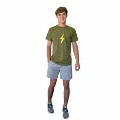 BRUCE BOLT "BOLT" Casual T-Shirt - GREEN W/YELLOW MILITARY BOLT -APPAREL Sales Store bruce bolt bolt casual t shirt green wyellow military bolt t shirt bruce bolt 725218