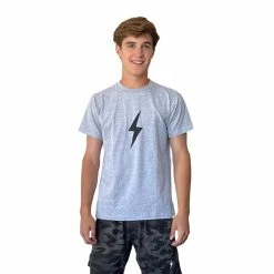 BRUCE BOLT "BOLT" Casual T-Shirt - HEATHER GREY W/BLACK PREMIUM PRO BOLT