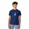 BRUCE BOLT "BOLT" Casual T-Shirt - NAVY W/ BABY BLUE BOLT -APPAREL Sales Store bruce bolt bolt casual t shirt navy w baby blue bolt t shirt bruce bolt 656809