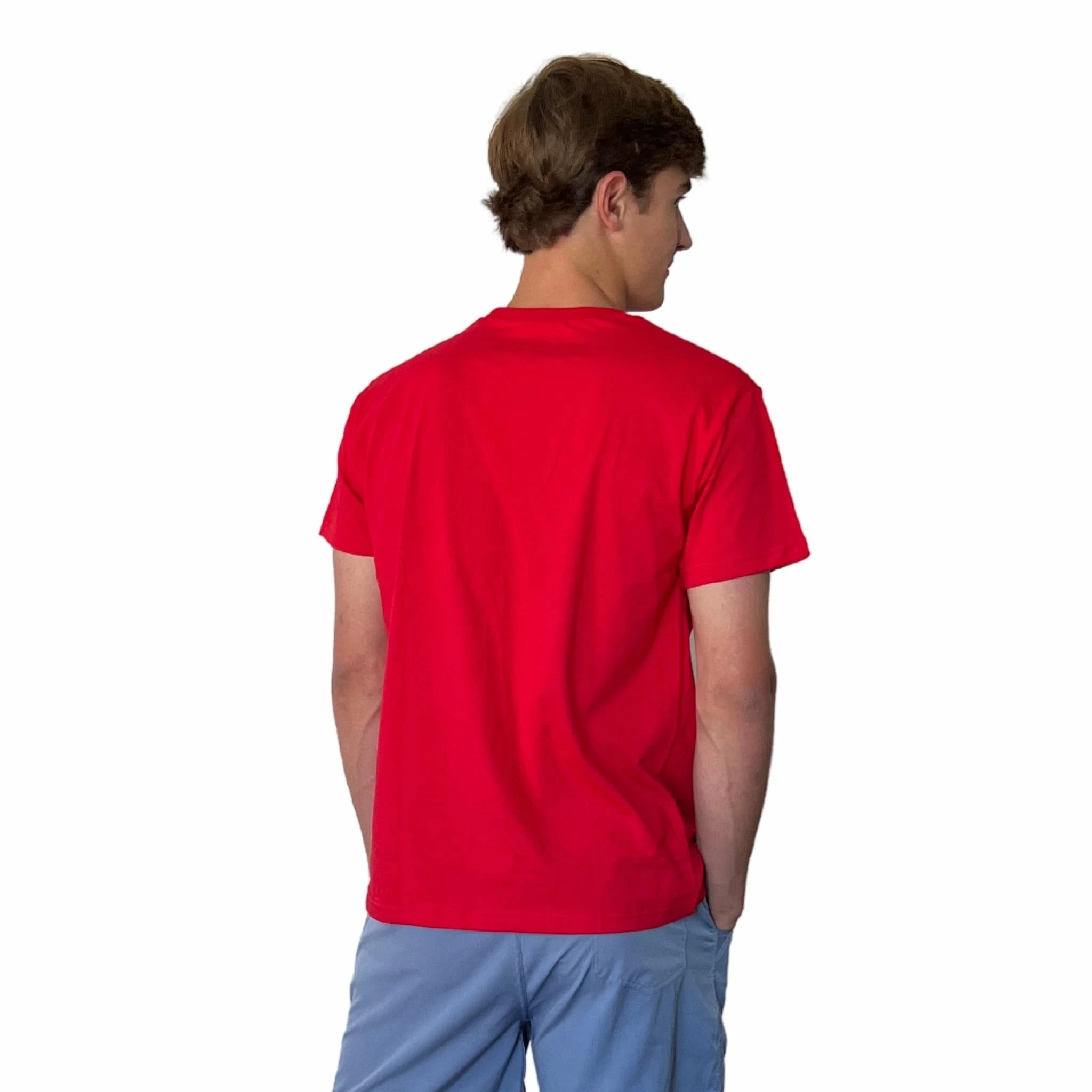 BRUCE BOLT "BOLT" Casual T-Shirt - RED W/BLUE BOLT 4 BRUCE BOLT "BOLT" Casual T-Shirt - RED W/BLUE BOLT - Image 2