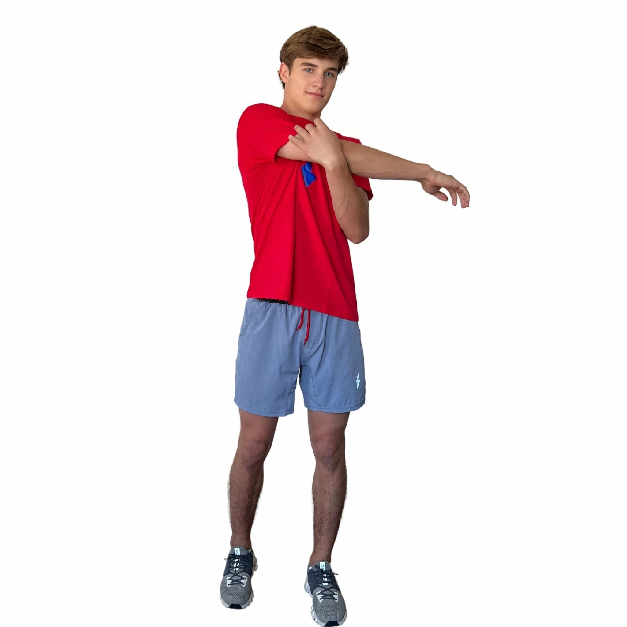 BRUCE BOLT "BOLT" Casual T-Shirt - RED W/BLUE BOLT 6 BRUCE BOLT "BOLT" Casual T-Shirt - RED W/BLUE BOLT - Image 4