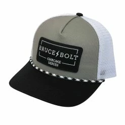 BRUCE BOLT "CHROME Series" Patch 5-Panel Mesh Snapback Rope Trucker's Hat