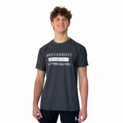 BRUCE BOLT "CHROME SERIES" Tshirt - CHARCOAL GREY And SILVER