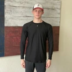 BRUCE BOLT Long Sleeve Performance T-Shirt With Reflective Bolt- BLACK -APPAREL Sales Store bruce bolt long sleeve performance t shirt with reflective bolt black bruce bolt 451182