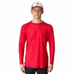 BRUCE BOLT Long Sleeve Performance T-Shirt With Reflective Bolt- RED