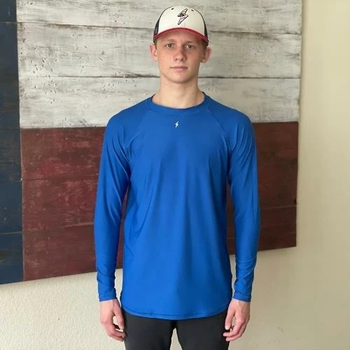 BRUCE BOLT Long Sleeve Performance T-Shirt With Reflective Bolt- ROYAL 7 BRUCE BOLT Long Sleeve Performance T-Shirt With Reflective Bolt- ROYAL - Image 5