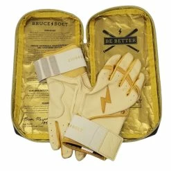 Bruce Bolt PREMIUM PRO GOLD Series Long Cuff Batting Gloves -APPAREL Sales Store bruce bolt premium pro gold series long cuff batting gloves with storage bag gloves brucebolt 748400