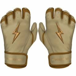 Bruce Bolt PREMIUM PRO GOLD Series Short Cuff Batting Gloves