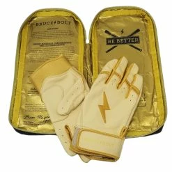 Bruce Bolt PREMIUM PRO GOLD Series Short Cuff Batting Gloves -APPAREL Sales Store bruce bolt premium pro gold series short cuff batting gloves with storage bag brucebolt 980969