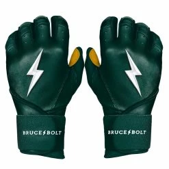 Bruce Bolt PREMIUM PRO Long Cuff Batting Gloves | GREEN