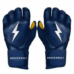 Bruce Bolt PREMIUM PRO Long Cuff Batting Gloves | NAVY