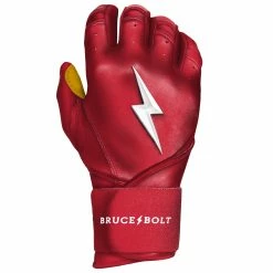 Bruce Bolt PREMIUM PRO Long Cuff Batting Gloves | RED -APPAREL Sales Store bruce bolt premium pro long cuff batting gloves with storage bag red brucebolt 360848