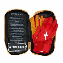 Bruce Bolt PREMIUM PRO Long Cuff Batting Gloves | RED -APPAREL Sales Store bruce bolt premium pro long cuff batting gloves with storage bag red brucebolt 401904