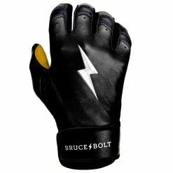 Bruce Bolt PREMIUM PRO Short Cuff Batting Gloves | BLACK -APPAREL Sales Store bruce bolt premium pro short cuff batting gloves with storage bag black brucebolt 474810
