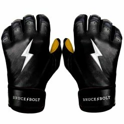 Bruce Bolt PREMIUM PRO Short Cuff Batting Gloves | BLACK