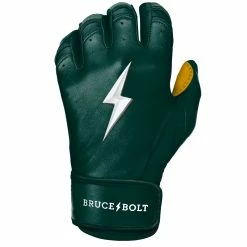 Bruce Bolt PREMIUM PRO Short Cuff Batting Gloves | GREEN -APPAREL Sales Store bruce bolt premium pro short cuff batting gloves with storage bag green brucebolt 372246