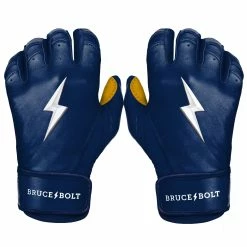 Bruce Bolt PREMIUM PRO Short Cuff Batting Gloves | Navy