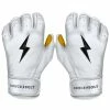 Bruce Bolt PREMIUM PRO Short Cuff Batting Gloves | WHITE 2 Bruce Bolt PREMIUM PRO Short Cuff Batting Gloves | WHITE -APPAREL Sales Store bruce bolt premium pro short cuff batting gloves with storage bag white brucebolt 329198
