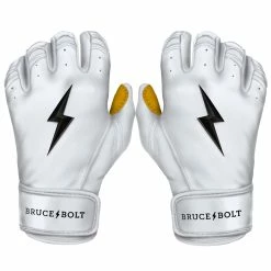 Bruce Bolt PREMIUM PRO Short Cuff Batting Gloves | WHITE