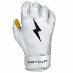 Bruce Bolt PREMIUM PRO Short Cuff Batting Gloves | WHITE -APPAREL Sales Store bruce bolt premium pro short cuff batting gloves with storage bag white brucebolt 663262