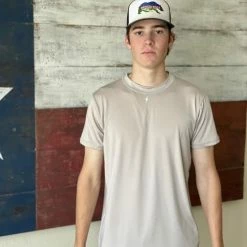 BRUCE BOLT Short Sleeve Performance T-Shirt With Reflective Bolt- DESERT GREY -APPAREL Sales Store bruce bolt short sleeve performance t shirt with reflective bolt desert grey bruce bolt 343016