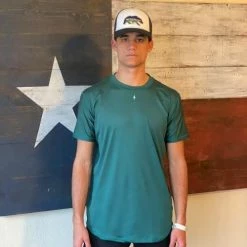 BRUCE BOLT Short Sleeve Performance T-Shirt With Reflective Bolt- GREEN -APPAREL Sales Store bruce bolt short sleeve performance t shirt with reflective bolt green bruce bolt 730581