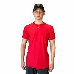 BRUCE BOLT Short Sleeve Performance T-Shirt With Reflective Bolt- RED