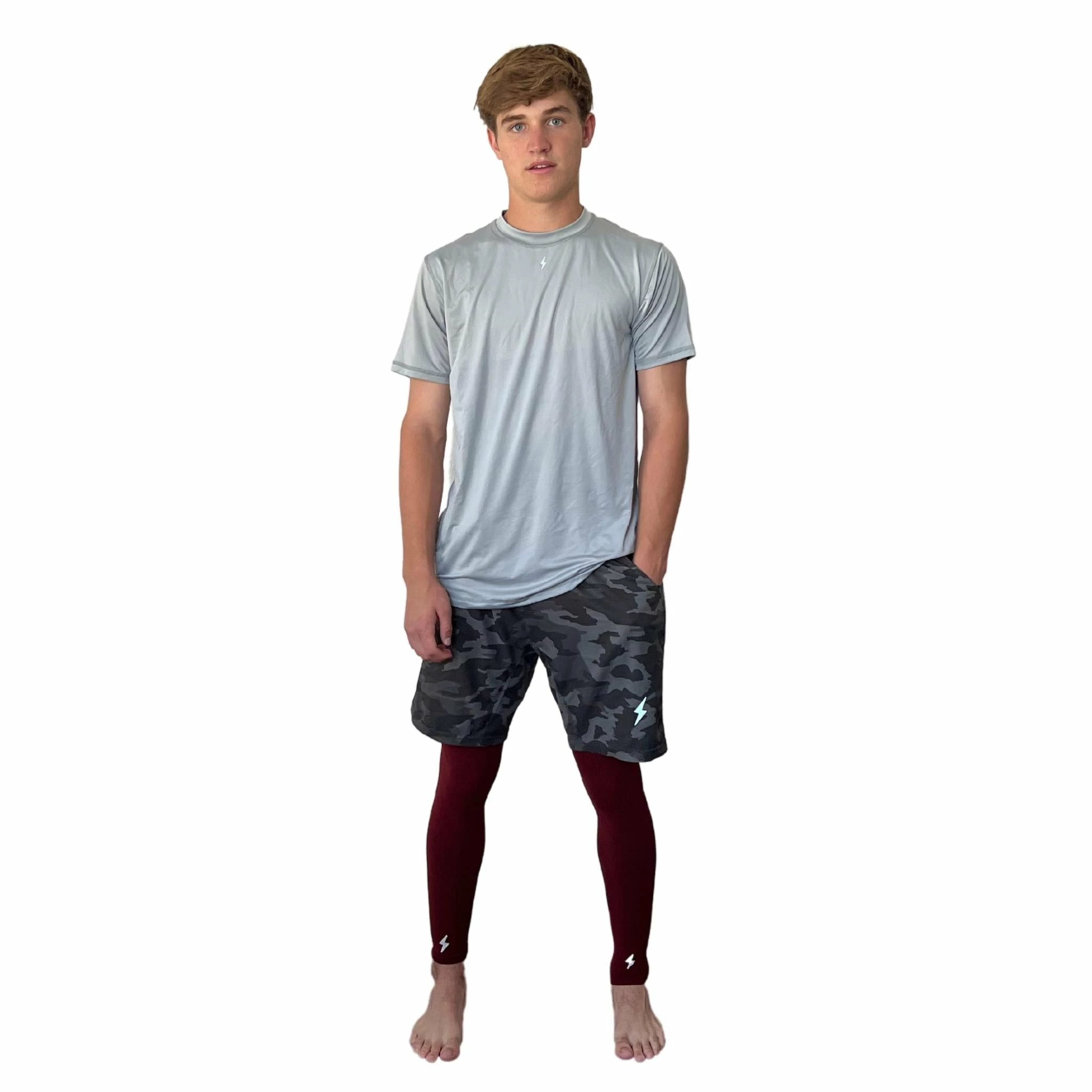 BRUCE BOLT Xtra Long Compression Leg Sleeves (pair) - MAROON 7 BRUCE BOLT Xtra Long Compression Leg Sleeves (pair) - MAROON - Image 5