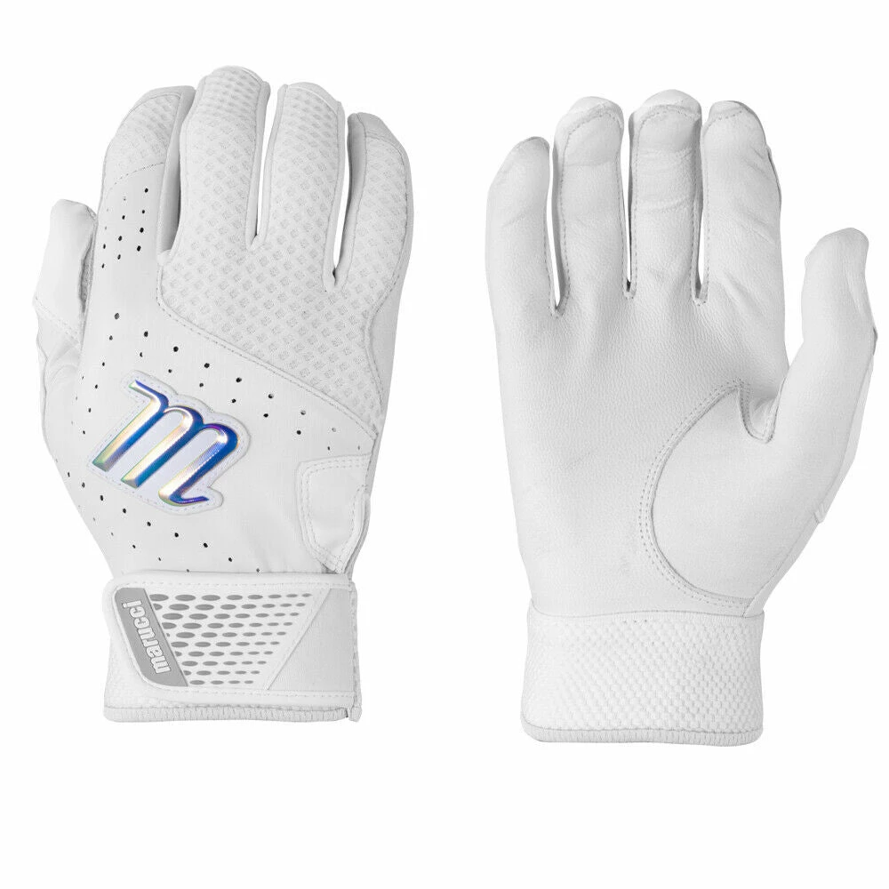 Marucci Crest Batting Gloves - Medium - White 3 Marucci Crest Batting Gloves - Medium - White