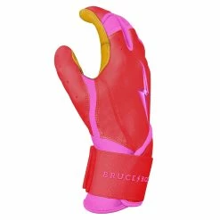 Bruce Bolt PREMIUM PRO BADER Series Long Cuff Batting Gloves | PINK -APPAREL Sales Store premium pro bader series long cuff batting gloves pink gloves brucebolt 141187