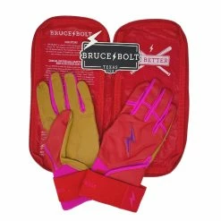Bruce Bolt PREMIUM PRO BADER Series Long Cuff Batting Gloves | PINK -APPAREL Sales Store premium pro bader series long cuff batting gloves pink gloves brucebolt 784442