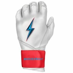 Bruce Bolt PREMIUM PRO BRINSON Series Long Cuff Batting Gloves | WHITE -APPAREL Sales Store premium pro brinson series long cuff batting gloves white gloves brucebolt 436138