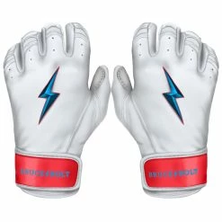 Bruce Bolt PREMIUM PRO BRINSON Series Short Cuff Batting Gloves | WHITE