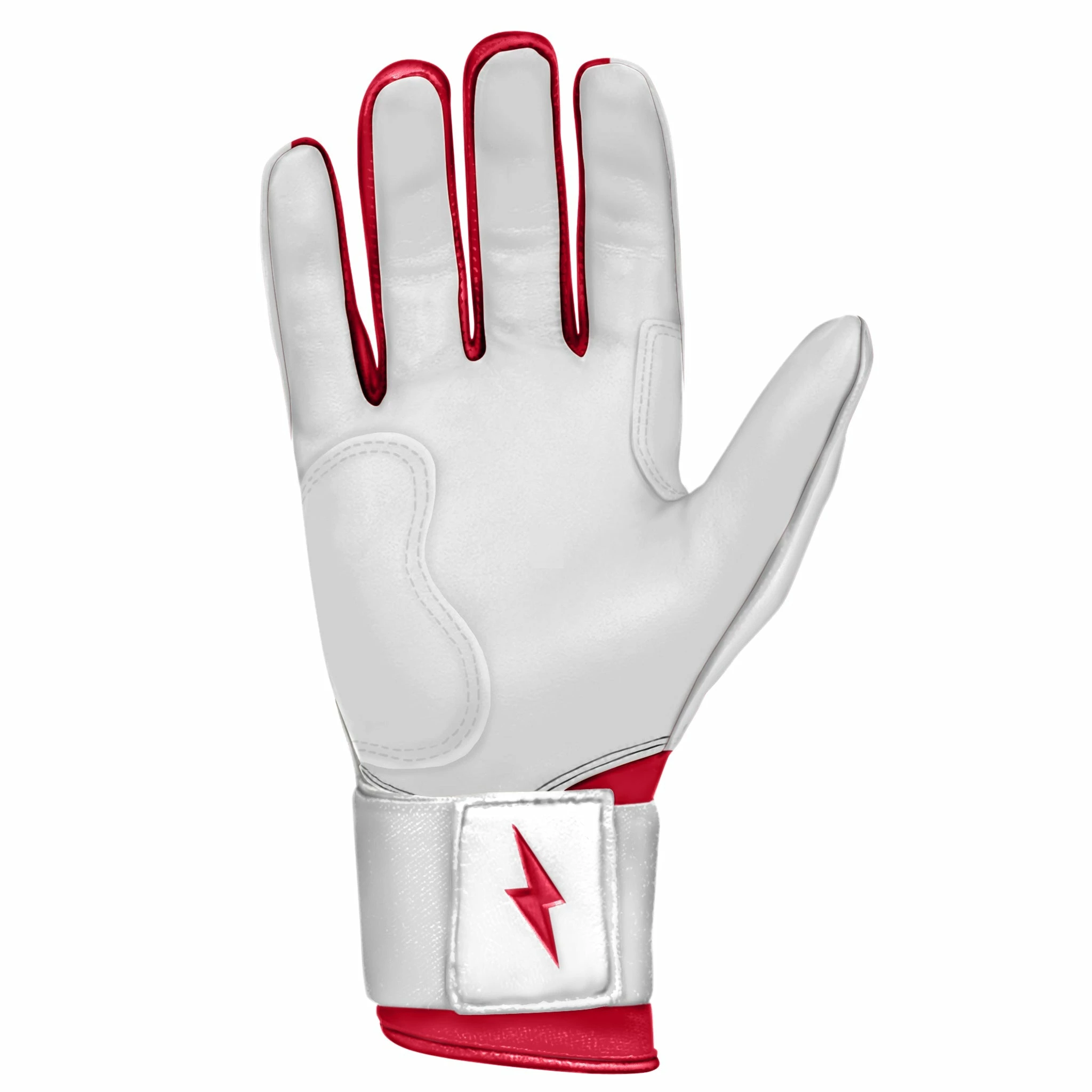 Bruce Bolt PREMIUM PRO BADER Series Long Cuff Batting Gloves | WHITE 4 Bruce Bolt PREMIUM PRO BADER Series Long Cuff Batting Gloves | WHITE - Image 2