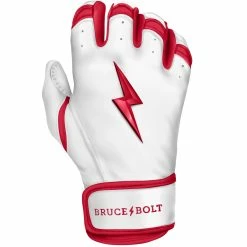 Bruce Bolt PREMIUM PRO BADER Series - Short Cuff Batting Gloves | WHITE -APPAREL Sales Store premium pro chrome series short cuff batting gloves red gloves brucebolt 381694