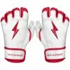 Bruce Bolt PREMIUM PRO BADER Series - Short Cuff Batting Gloves | WHITE -APPAREL Sales Store premium pro chrome series short cuff batting gloves red gloves brucebolt 933164