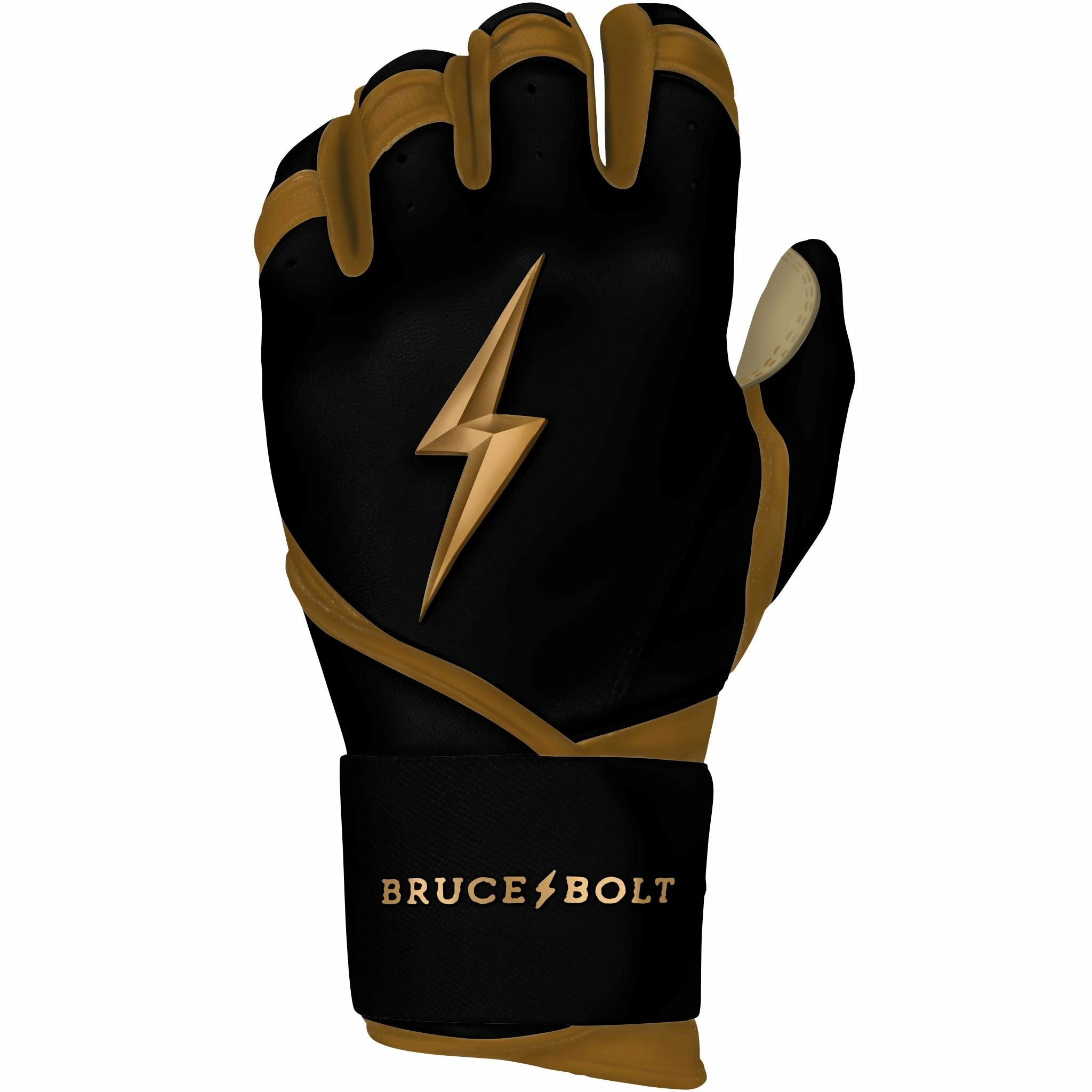 Bruce Bolt PREMIUM PRO GOLD SERIES Long Cuff Batting Gloves - Gold BLACK 7 Bruce Bolt PREMIUM PRO GOLD SERIES Long Cuff Batting Gloves - Gold BLACK - Image 5
