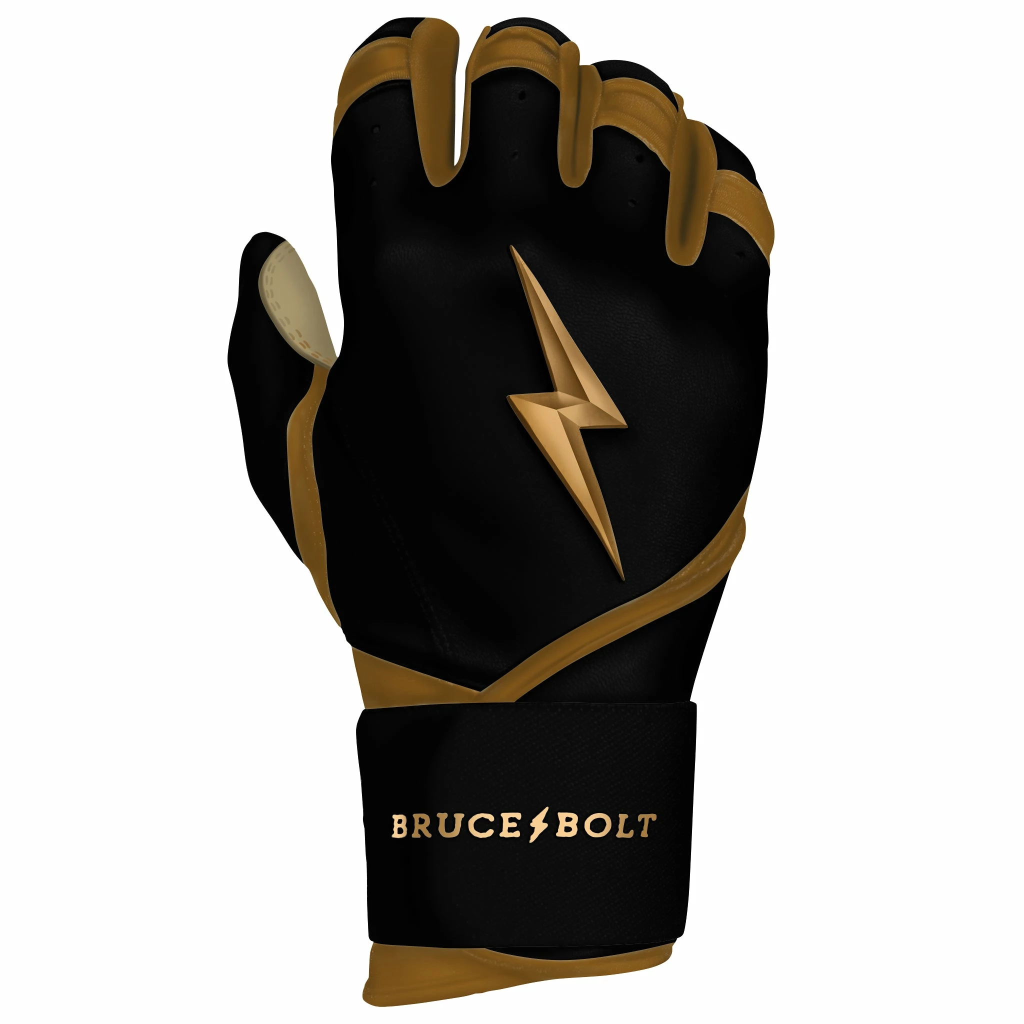 Bruce Bolt PREMIUM PRO GOLD SERIES Long Cuff Batting Gloves - Gold BLACK 8 Bruce Bolt PREMIUM PRO GOLD SERIES Long Cuff Batting Gloves - Gold BLACK - Image 6