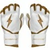 Bruce Bolt PREMIUM PRO GOLD Series Long Cuff Batting Gloves - Gold WHITE -APPAREL Sales Store premium pro gold series long cuff batting gloves gold white bruce bolt 686123