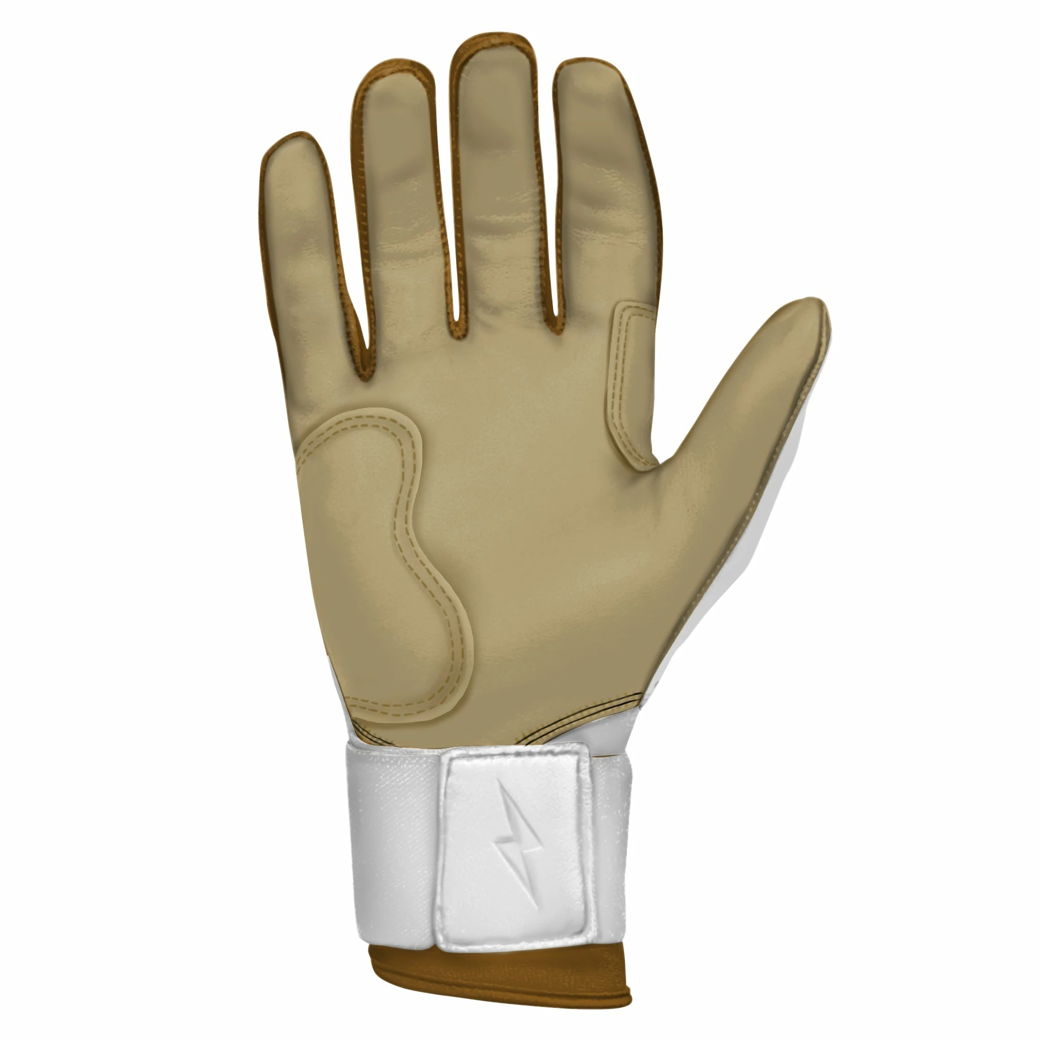 Bruce Bolt PREMIUM PRO GOLD Series Long Cuff Batting Gloves - Gold WHITE 5 Bruce Bolt PREMIUM PRO GOLD Series Long Cuff Batting Gloves - Gold WHITE - Image 3