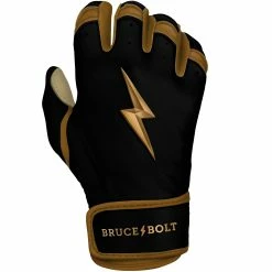 Bruce Bolt PREMIUM PRO GOLD SERIES Short Cuff Batting Gloves - Gold BLACK -APPAREL Sales Store premium pro gold series short cuff batting gloves gold black bruce bolt yth small 791439