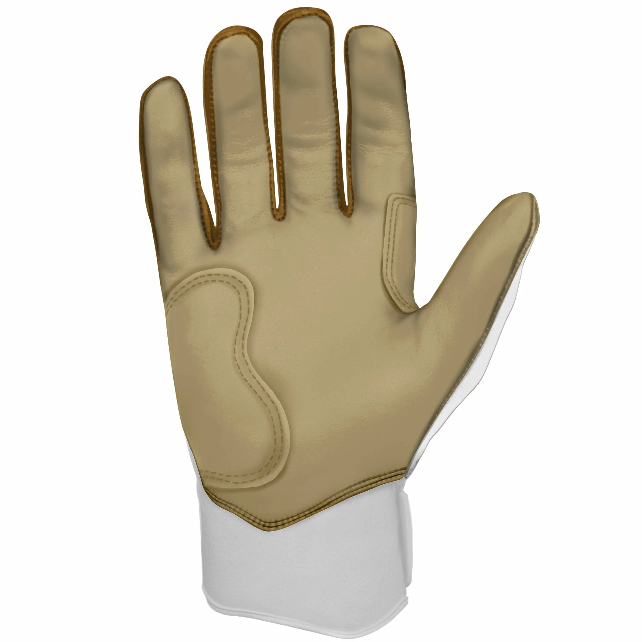 Bruce Bolt PREMIUM PRO GOLD Series Short Cuff Batting Gloves - Gold WHITE 4 Bruce Bolt PREMIUM PRO GOLD Series Short Cuff Batting Gloves - Gold WHITE - Image 2