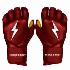 Bruce Bolt PREMIUM PRO Long Cuff Batting Gloves | MAROON
