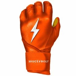 Bruce Bolt PREMIUM PRO Long Cuff Batting Gloves | ORANGE -APPAREL Sales Store premium pro long cuff batting gloves orange brucebolt 129041