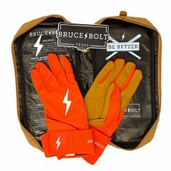 Bruce Bolt PREMIUM PRO Long Cuff Batting Gloves | ORANGE -APPAREL Sales Store premium pro long cuff batting gloves orange brucebolt 341009